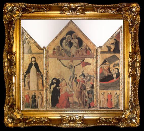 framed  Shool of Bologna Triptych with the Crucifixion (mk05), ta009-2